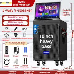 Outdoor Karaoke Speaker with Display & Powerful Subwoofer | Bluetooth Portable Singing Machine | All-in-One Audio System