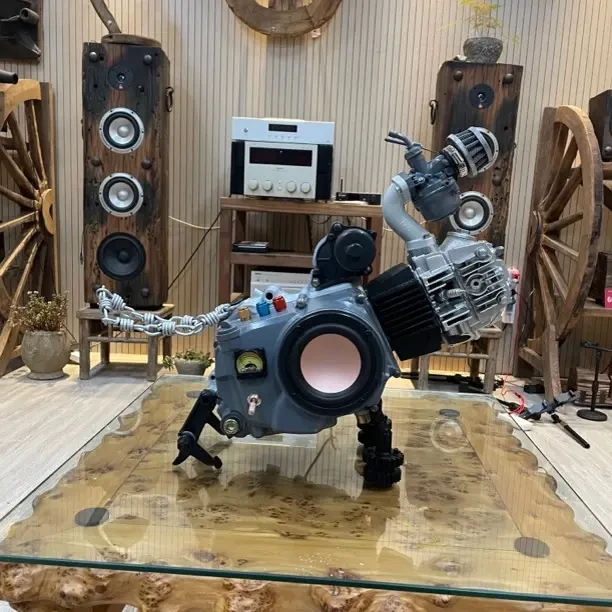 ustom Industrial Art Speaker - Handcrafted from Vintage Engine | Unique Audio Sculpture 发动机创意音箱,定制音箱,蓝牙音箱,重金属音箱
