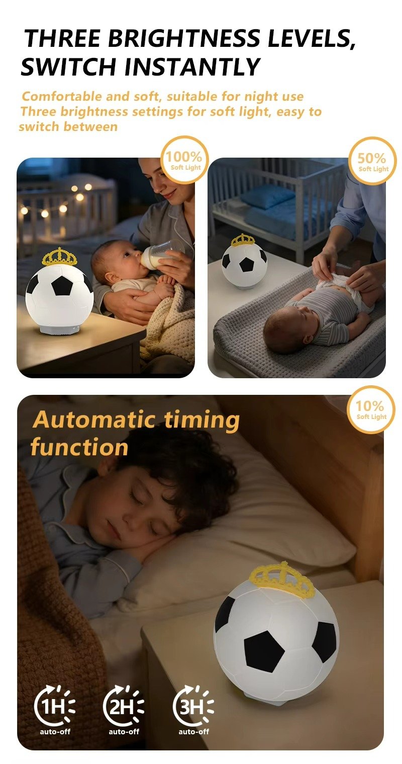 touch controlled football night light bluetooth speaker