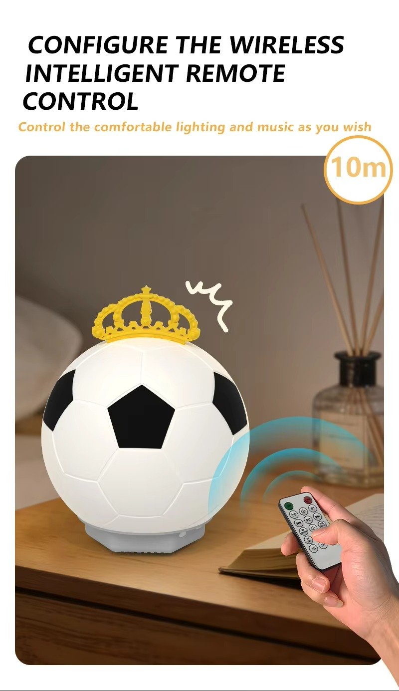 touch controlled football night light bluetooth speaker