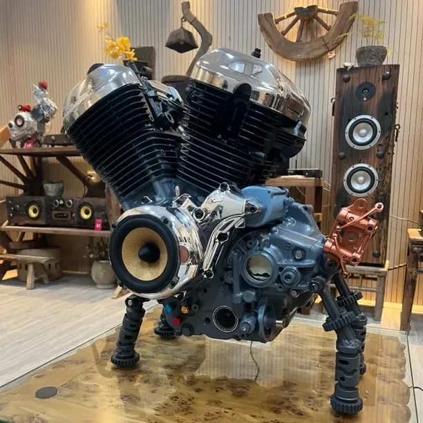 ustom Industrial Art Speaker - Handcrafted from Vintage Engine | Unique Audio Sculpture 发动机创意音箱,定制音箱,蓝牙音箱,重金属音箱
