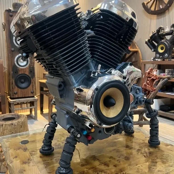 ustom Industrial Art Speaker - Handcrafted from Vintage Engine | Unique Audio Sculpture 发动机创意音箱,定制音箱,蓝牙音箱,重金属音箱