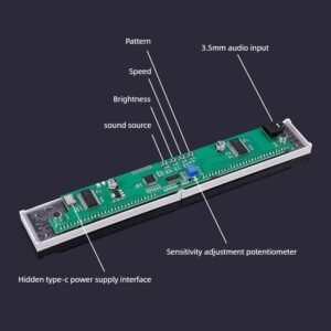 ‌led audio spectrum display, voice activated ambient light, music spectrum led for gaming room, car audio sync light‌