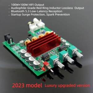 bl53a tpa3116 | 2.0 channel digital amplifier board | home use 100w x 2 with premium red ring inductors | bluetooth 5.3