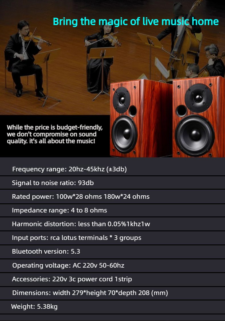 pa 49 thick film, rear and front stage combined amplifier, household high power power amplifier, 180w bluetooth 5.3