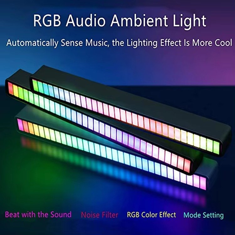 rgb sound pickup rhythm light, rechargeable, sound controlled led, music synchronized light, car sound pickup light, rhythm light