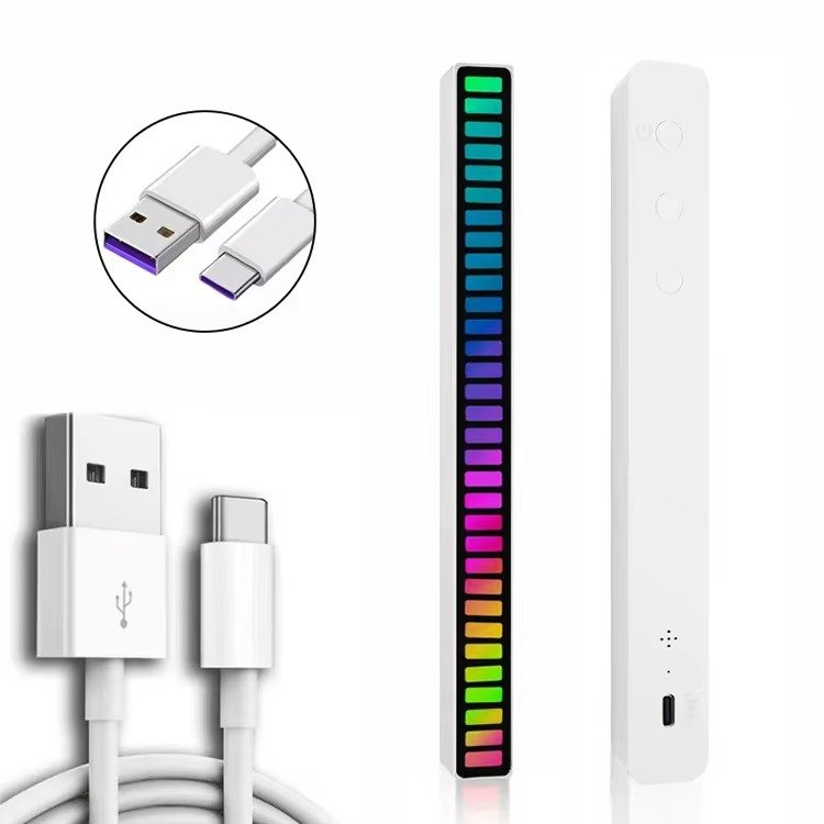 rgb sound pickup rhythm light, rechargeable, sound controlled led, music synchronized light, car sound pickup light, rhythm light