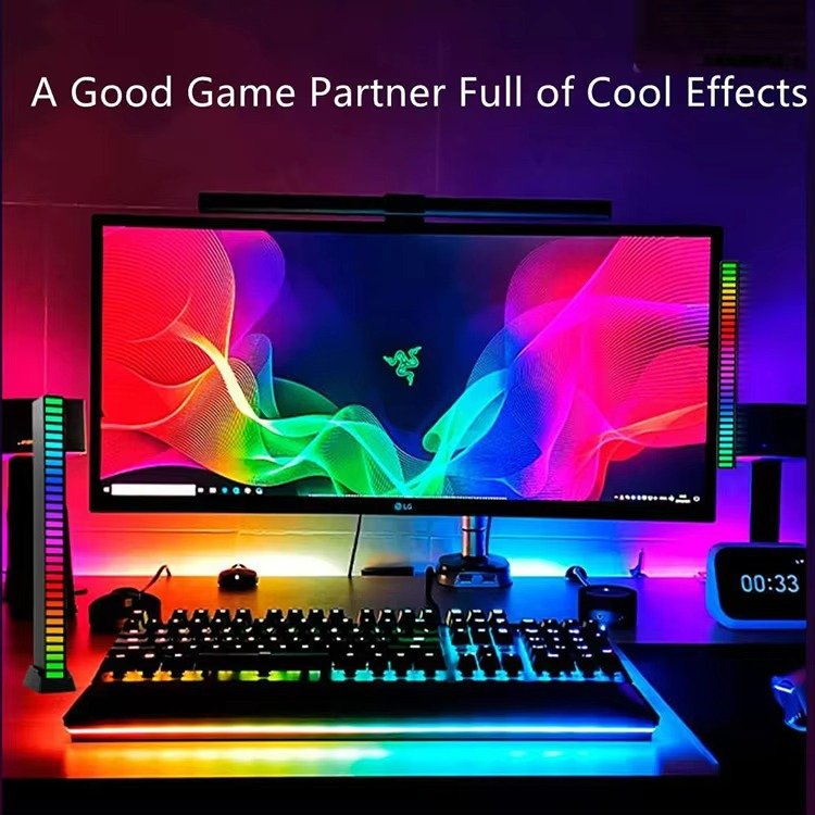 rgb sound pickup rhythm light, rechargeable, sound controlled led, music synchronized light, car sound pickup light, rhythm light