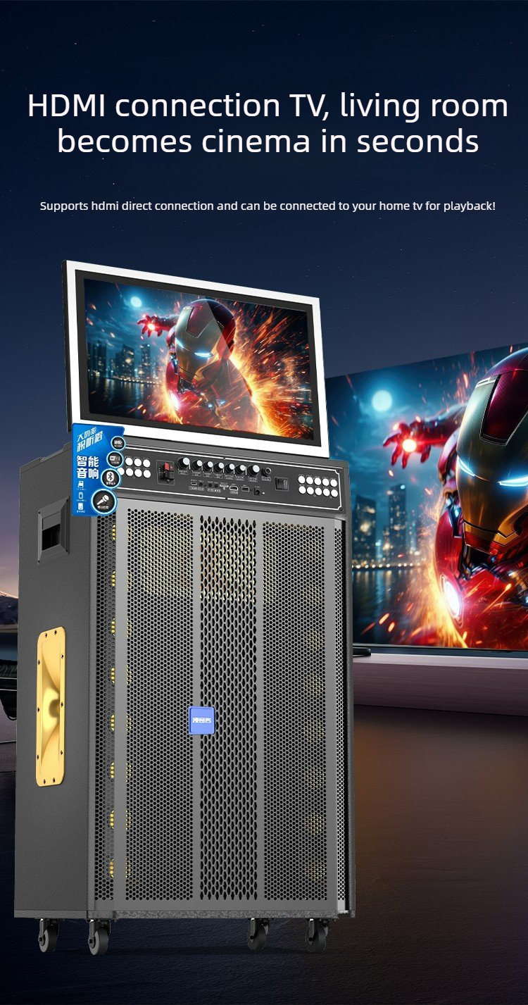 Outdoor Karaoke Speaker with Display & Powerful Subwoofer | Bluetooth Portable Singing Machine | All-in-One Audio System outdoor karaoke speaker with display & powerful subwoofer | bluetooth portable singing machine | all in one audio system