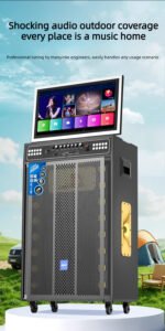 Outdoor Karaoke Speaker with Display & Powerful Subwoofer | Bluetooth Portable Singing Machine | All-in-One Audio System outdoor karaoke speaker with display & powerful subwoofer | bluetooth portable singing machine | all in one audio system