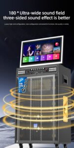 Outdoor Karaoke Speaker with Display & Powerful Subwoofer | Bluetooth Portable Singing Machine | All-in-One Audio System outdoor karaoke speaker with display & powerful subwoofer | bluetooth portable singing machine | all in one audio system