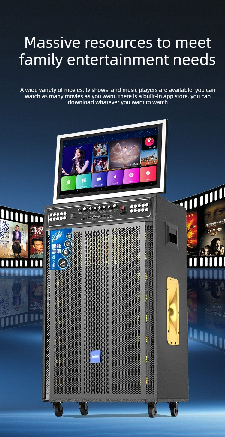 Outdoor Karaoke Speaker with Display & Powerful Subwoofer | Bluetooth Portable Singing Machine | All-in-One Audio System outdoor karaoke speaker with display & powerful subwoofer | bluetooth portable singing machine | all in one audio system