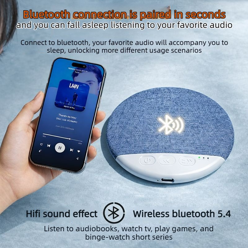 Sleep sound device, Bluetooth speaker, and noise-free speaker for scheduled sleep, placed beside, on, and under the pillow sleep sound device, bluetooth speaker, and noise free speaker for scheduled sleep, placed beside, on, and under the pillow