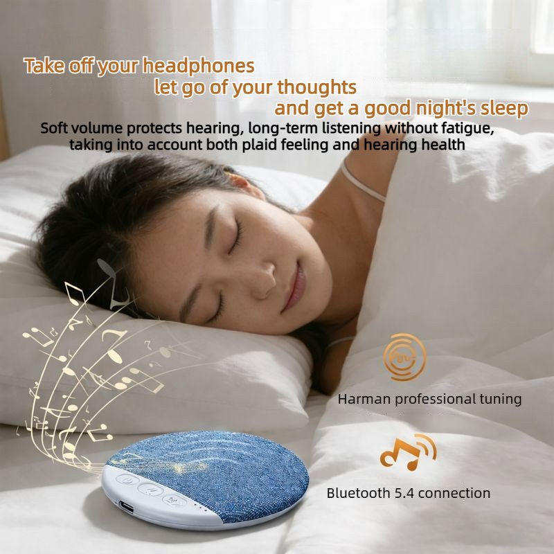 Sleep sound device, Bluetooth speaker, and noise-free speaker for scheduled sleep, placed beside, on, and under the pillow sleep sound device, bluetooth speaker, and noise free speaker for scheduled sleep, placed beside, on, and under the pillow