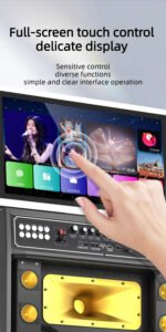 Outdoor Karaoke Speaker with Display & Powerful Subwoofer | Bluetooth Portable Singing Machine | All-in-One Audio System outdoor karaoke speaker with display & powerful subwoofer | bluetooth portable singing machine | all in one audio system