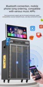 Outdoor Karaoke Speaker with Display & Powerful Subwoofer | Bluetooth Portable Singing Machine | All-in-One Audio System outdoor karaoke speaker with display & powerful subwoofer | bluetooth portable singing machine | all in one audio system